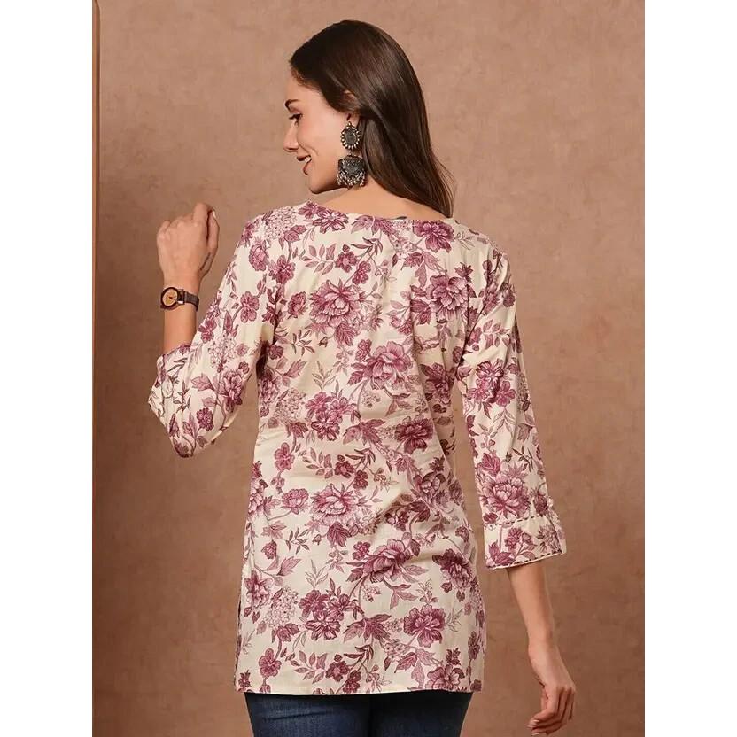 Женская принтованная вискозная прямая курта топ индийская пакистанская праздничная одежда топ туника SC-2146