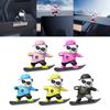 Bear Skateboard Car Dashboard Ornament Silicone & Metal Decorative Figurine Fun Bear Skateboard for Vehicle Interior
