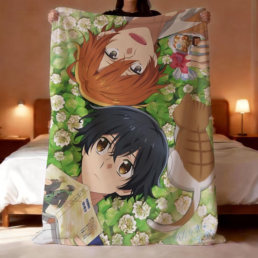 Anime S-Sasaki and MiyanoS Throw Lightweight 240g Flannel Blanket Soft Skin-friendly for Summer Cooling