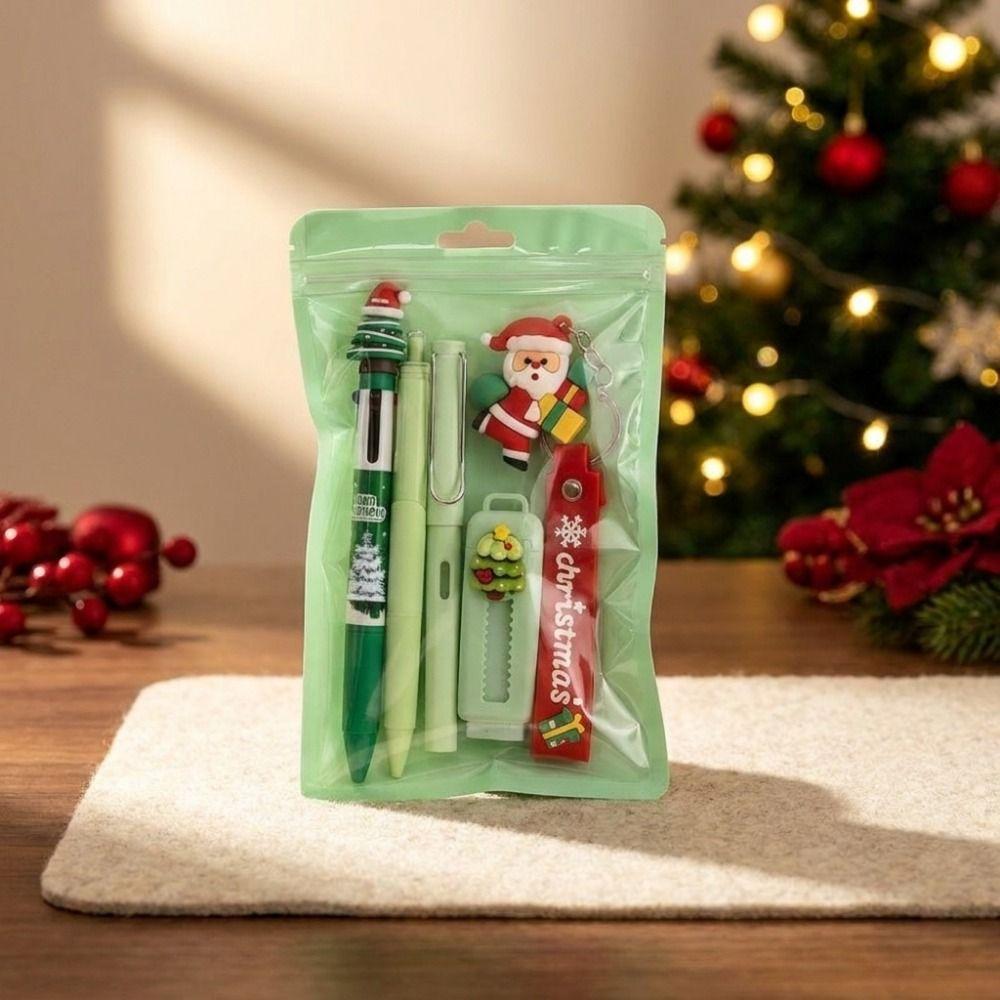 5Pcs/Set Highlighter Pen Christmas Stationery Set Kids Study Stationery Set Desk Accessories