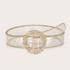 Chic Rhinestone Waistband With Round Buckle For Fashionable Dress And Coat Accessories