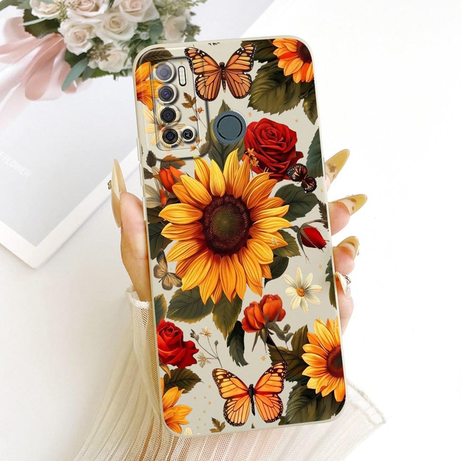 For Tecno Spark Power 2 LC8 Cute Cat Flower Cartoon Phone Case For Tecno Spark Power2 Shockproof Soft Silicone Bumpers
