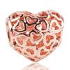 Оригинальный розовое золото, сверкающее сердце, ключ, кулон, бусины, очаровательные модные подвески, браслеты серебряного цвета, женские ювелирные изделия своими руками