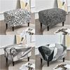 Leopard Print Ottoman Covers Spandex Rectangle Stool Cover All-inclusive Footstool Furniture Protector Sofa Footrest Stool Cover