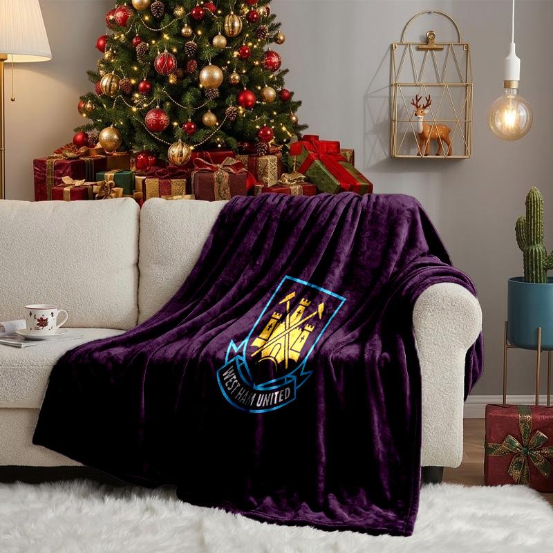 West FC United Crest Throws Blanket Flannel Blankets Plush for Couch Bed Gifts for Men Women Travel picnic blanket Christmas fan gifts