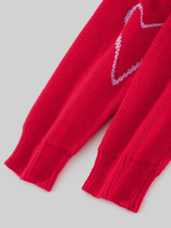 2025 Autumn European & American Celebrity Valentine's Peach Heart Color Block Sweater