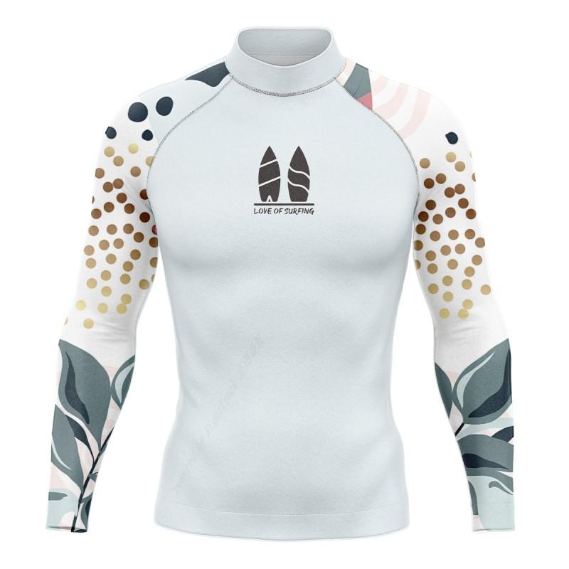 Mens UPF 50 Rash Guard Long Sleeve Swimwear Quick Dry Compression Surf Suit