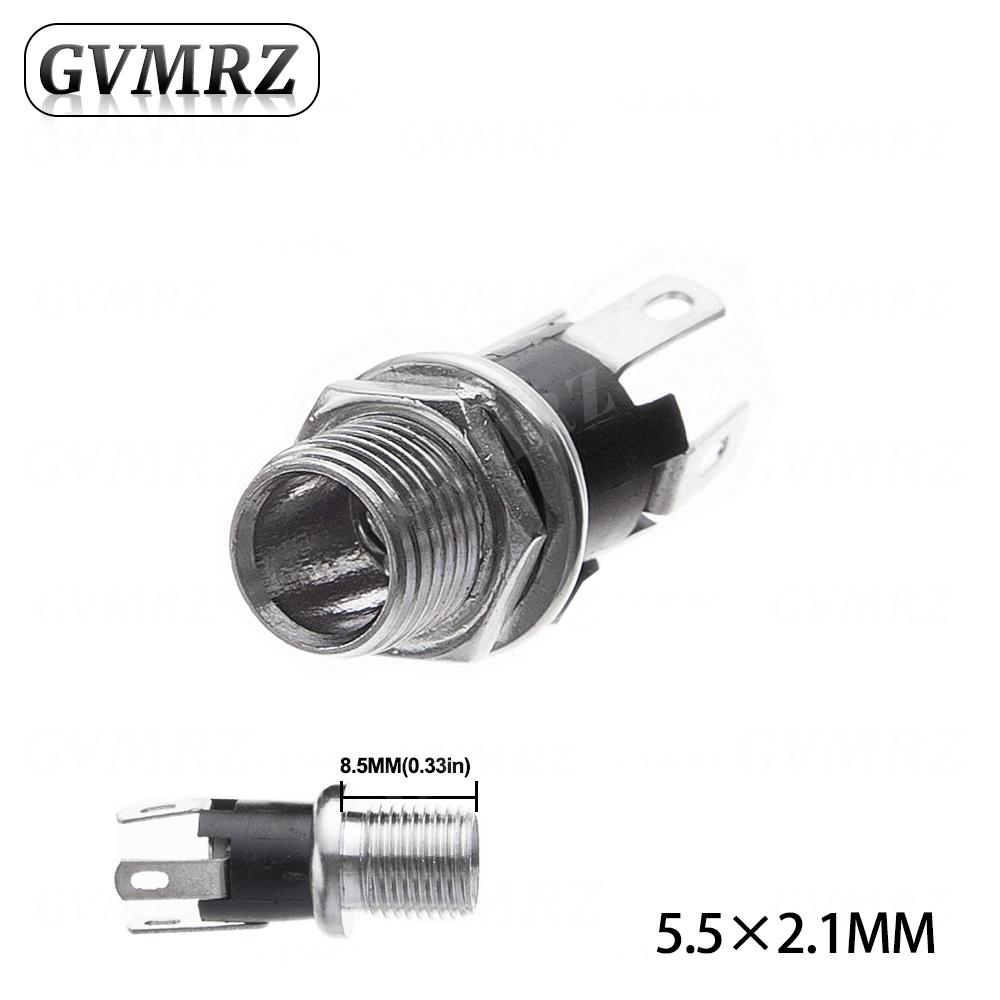 10PCS DC025M 5.5*2.1/2.5mm DC Socket With Nut 5.5x2.1/5.5x2.5 mm DC Power Jack Socket Female Panel Mount Connector