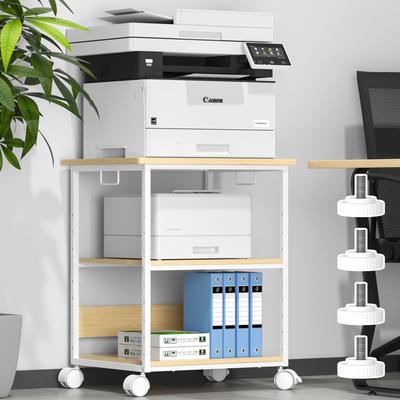 Подставка для принтера с компьютерной полкой посередине, высота регулируется в 9 ручках с обеих сторон, подставка для хранения аудиосистемы ПК под столом, деревянный чехол, тонкий офисный ящик для офиса