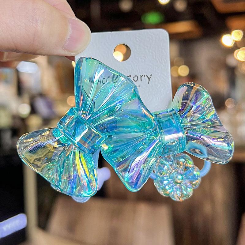 2PCS New Cute Transparent Color Princess Headwear Kids Elastic Hair Bands Children Hair Ropes Girls Hair Accessories