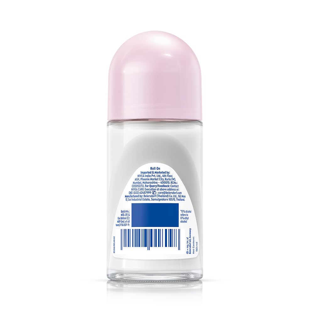 NIVEA Women Deodorant Underarm Roll On Pearl & Beauty Fine Fragrance | 72 Hour active Odour Protection | 0% Alcohol | 50 ml