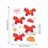 Red New Year Window Stickers Large Size Waterproof Glass Electrostatic Film Transparent Funny 2026 Horse Year Stickers