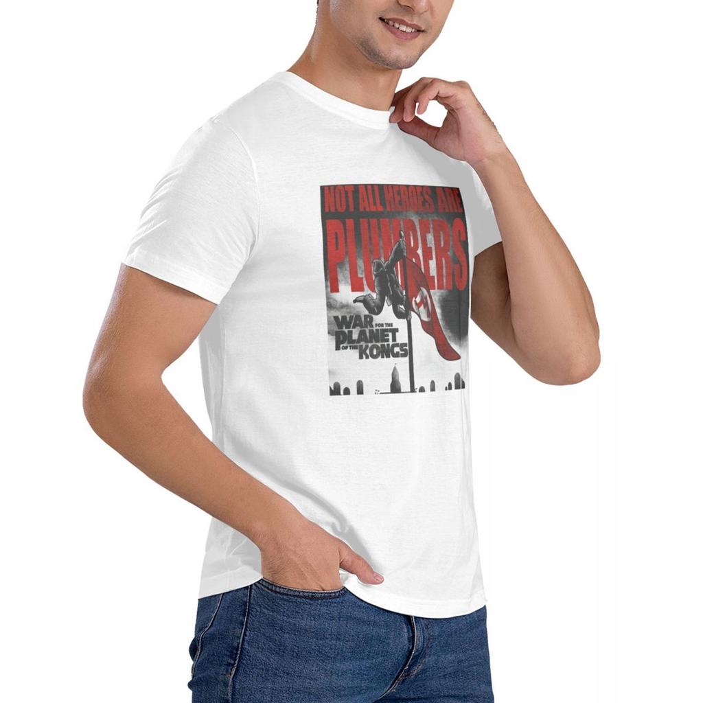 T Shirt Donkey Kongs Not All Heroes Are Plumbers Print Casual Short Sleeve Tees Unisex Gothic T Shirt
