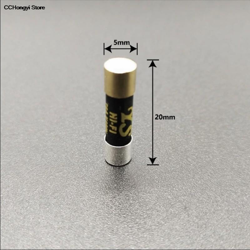 1PCS HIFI Fuse Gold Plated Silver Cap Nano CD Audio Amplifier Tube Amp Decoder Fuse 125mA-20A 5x20mm 6x32mm