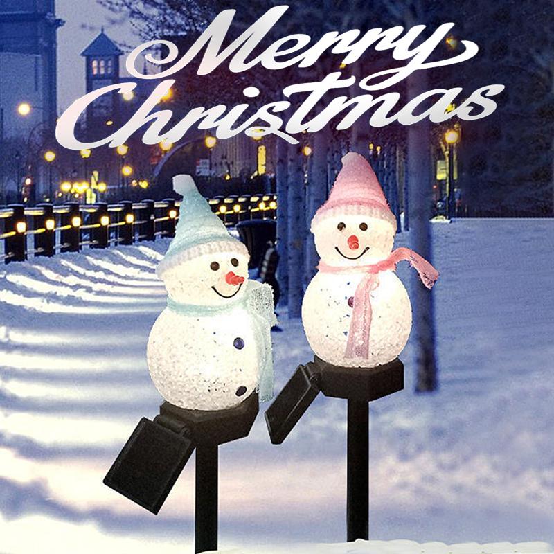 Солнечная уличная водонепроницаемая светодиодная рождественская елка, Санта-Клаус, наземный фонарь в виде снеговика, ландшафтное освещение во дворе, рождественское солнце