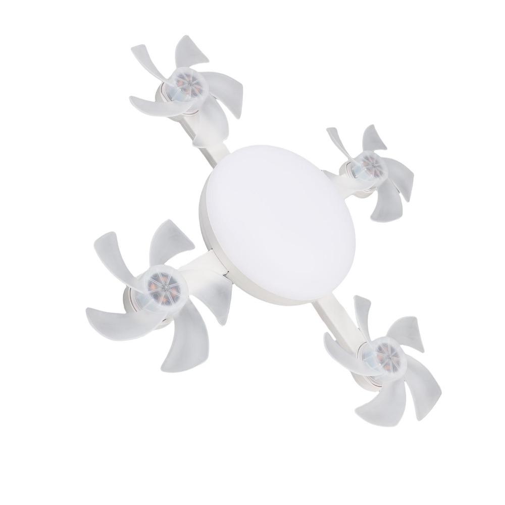 with Remote Control Socket Fan Light 3 Colors Lamp Plug in Ceiling Fan Hanging Fan Light Workshop