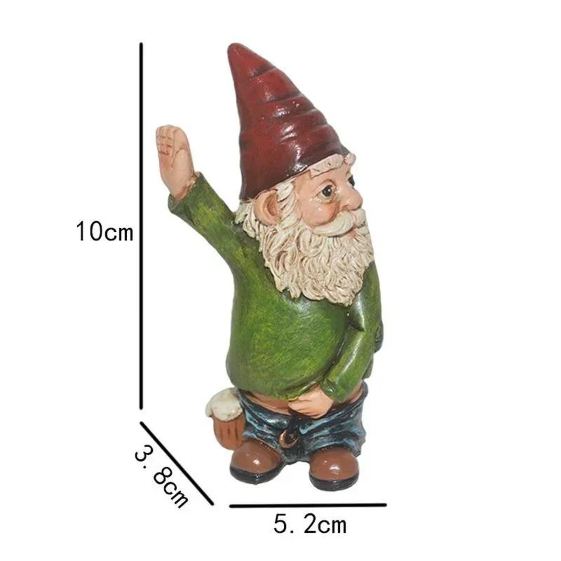 1 Pcs Urinating Gnome Statue Resin Crafts White Bearded Old Man Dwarf Sculpture Christmas Garden Courtyard Decoration