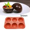 6 Holes Half Ball Sphere Chocolate Silicone Mold Round Semi Sphere Cake Silicone Baking Molds For Dessert DIY Jelly Dome Mousse