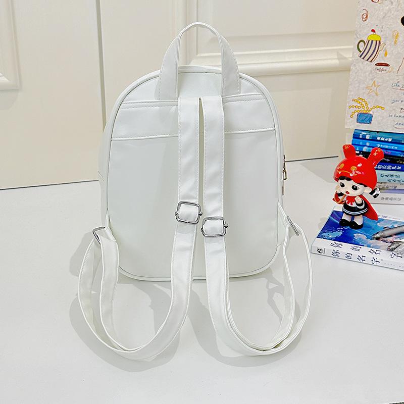 School Bag Japanese Ins Girl Mini Cute Backpack Kindergarten Class Spring Outing Versatile Sweet Soft Pu Small Backpack