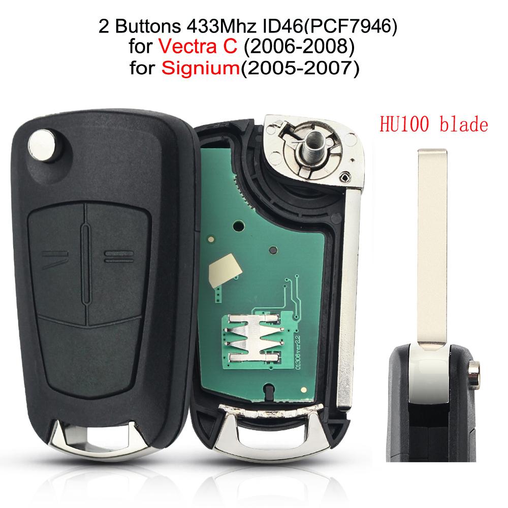 Для Vauxhall Opel Astra H Zafira B Corsa D Meriva Vectra C Signum 2 3 кнопки дистанционного ключа автомобиля выкидной ключ 433 МГц PCF7946 чип