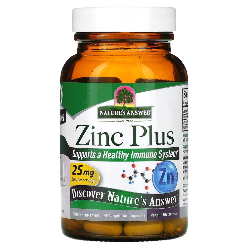 Nature'S Answer, Zinc Plus, 25Mg, 60 Veggie Caps