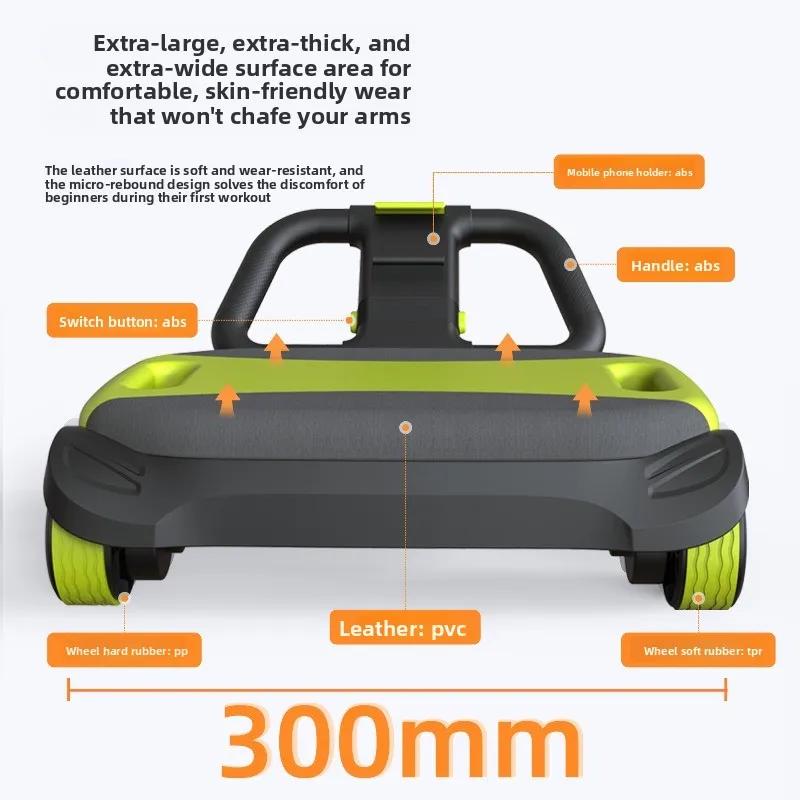 4 Wheel Ab Roller Automatic Recoil Abdominal Wheel Trainer for Men Women Core Workout Equipment for Home Gym Fitness