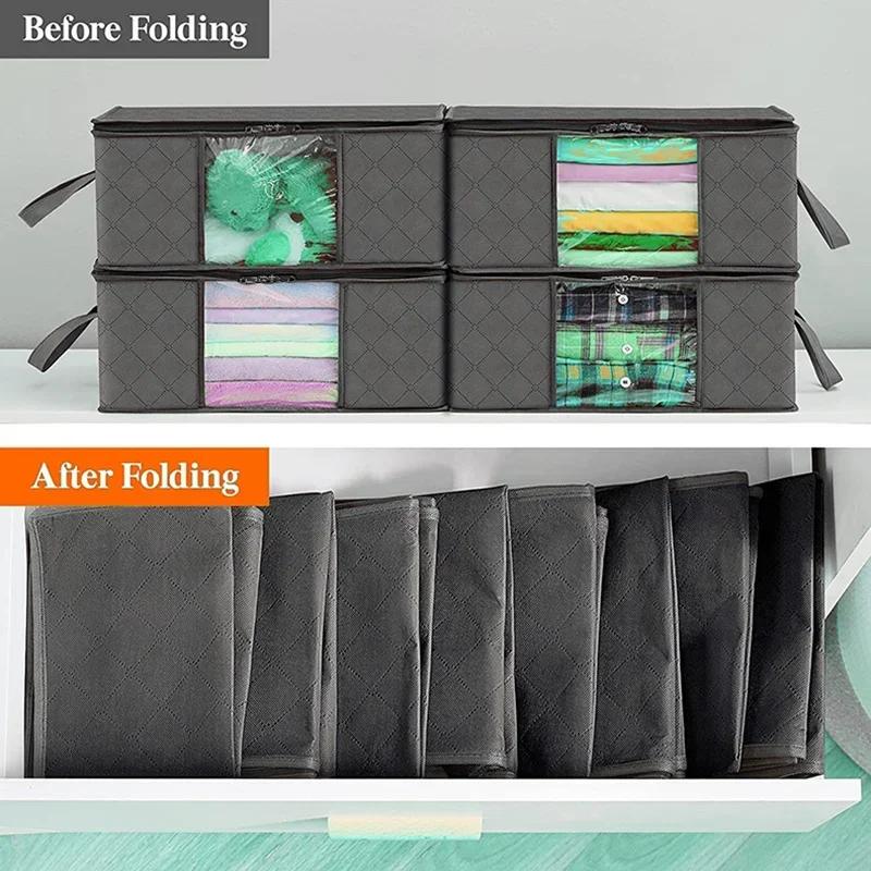 1/3pc Large Capacity Clothes Storage Bag Foldable Blanket Storage Bags Storage Containers for Organizing Bedroom Closet Clothing