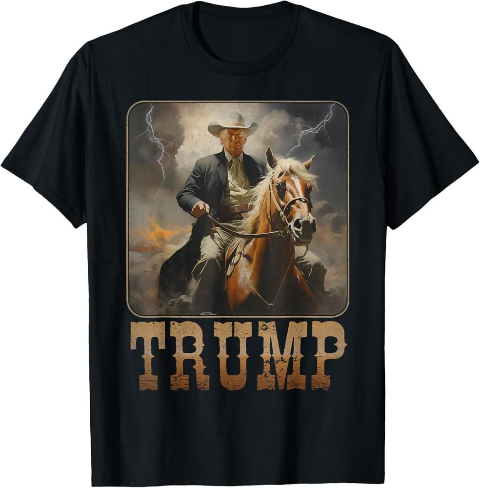 SALE Trump 2024 President Cowboy Riding Horse Western USA MAGA Unisex T-Shirt Unisex T-Shirt