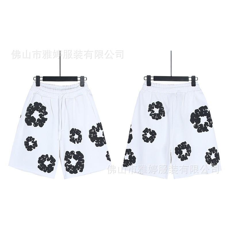 Cotton Short Sleeve T-Shirt With 3D Puff Floral Print Unisex Loose Fit Streetwear Tee