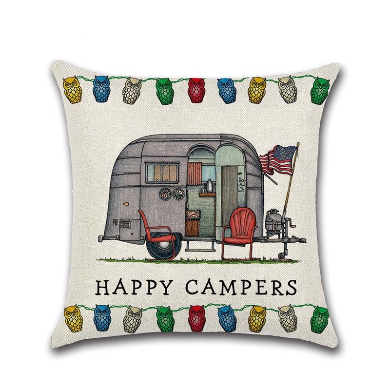 Декоративная наволочка на подушку-плед для дивана Happy Campers, идеально подходящая для домашнего декора