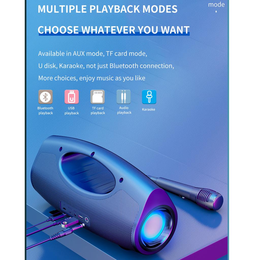 P1 40W High Power Wireless Bluetooth Speaker Audio Center, Portable Sound Box Powerful Boombox Outdoor Stereo Speaker Loudspeaker Deep Bass Music Box