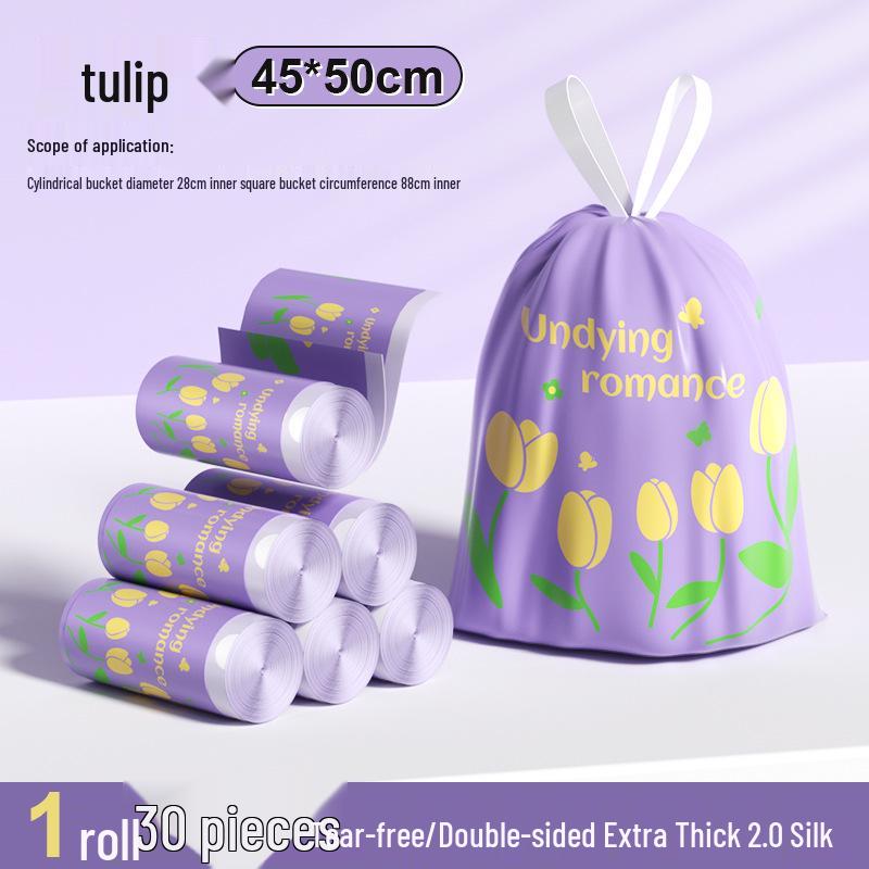 Одноразовые Сверхбольшие Мешки для Мусора без Разрывов со Шнурком и Контролем Запаха