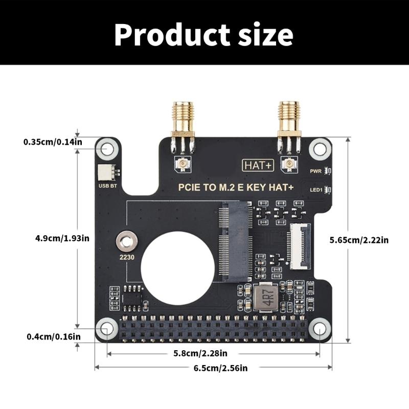 PCle to M.2 E KEY Adapter Board for RPi 5 and various 2230  (M.2 E Key) Wireless Cards Efficient