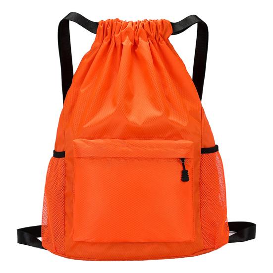 Backpack with Drawstring Closure Waterproof Wear-Resistant Large Capacity Multi-Pocket Design Swimming Gear Backpack