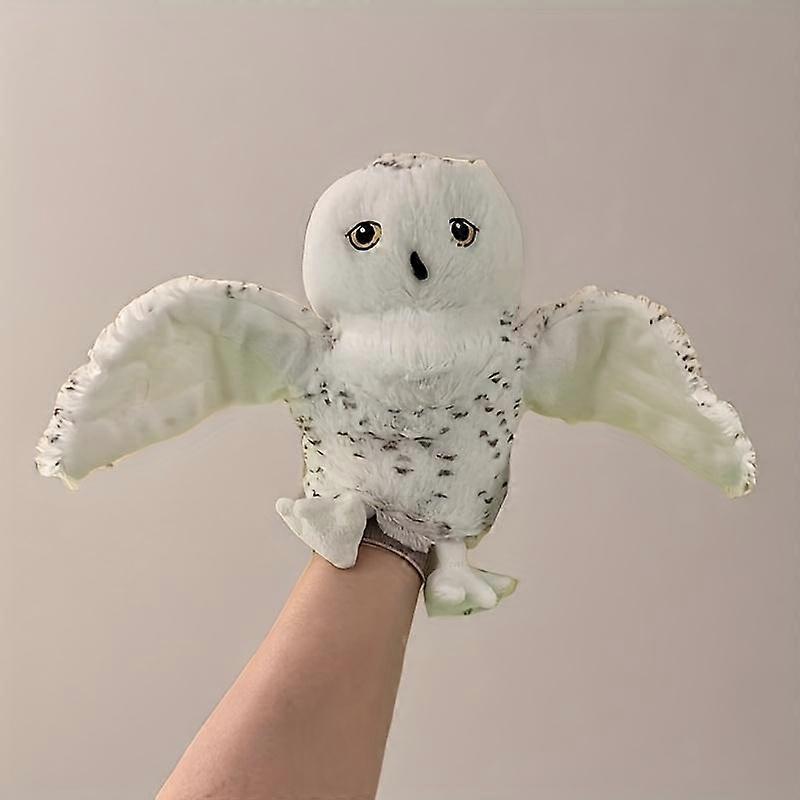Owl Hand Puppet Plush Toy, 20cm/7.8in Animal Cartoon Finger Story Doll, Educational Baby Toy for Family Play & School Performance