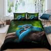 Snake Duvet Cover Set 3D Python Palm Leaf Bedding Set King Size Reptile Tropical Theme Quilt Cover For Kids Boys Girls Teens