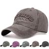 Unisex ISLAND Letter Patch Washed Baseball Caps Adjustable Casual Hats Spring and Autumn Outdoor Sunscreen Hat
