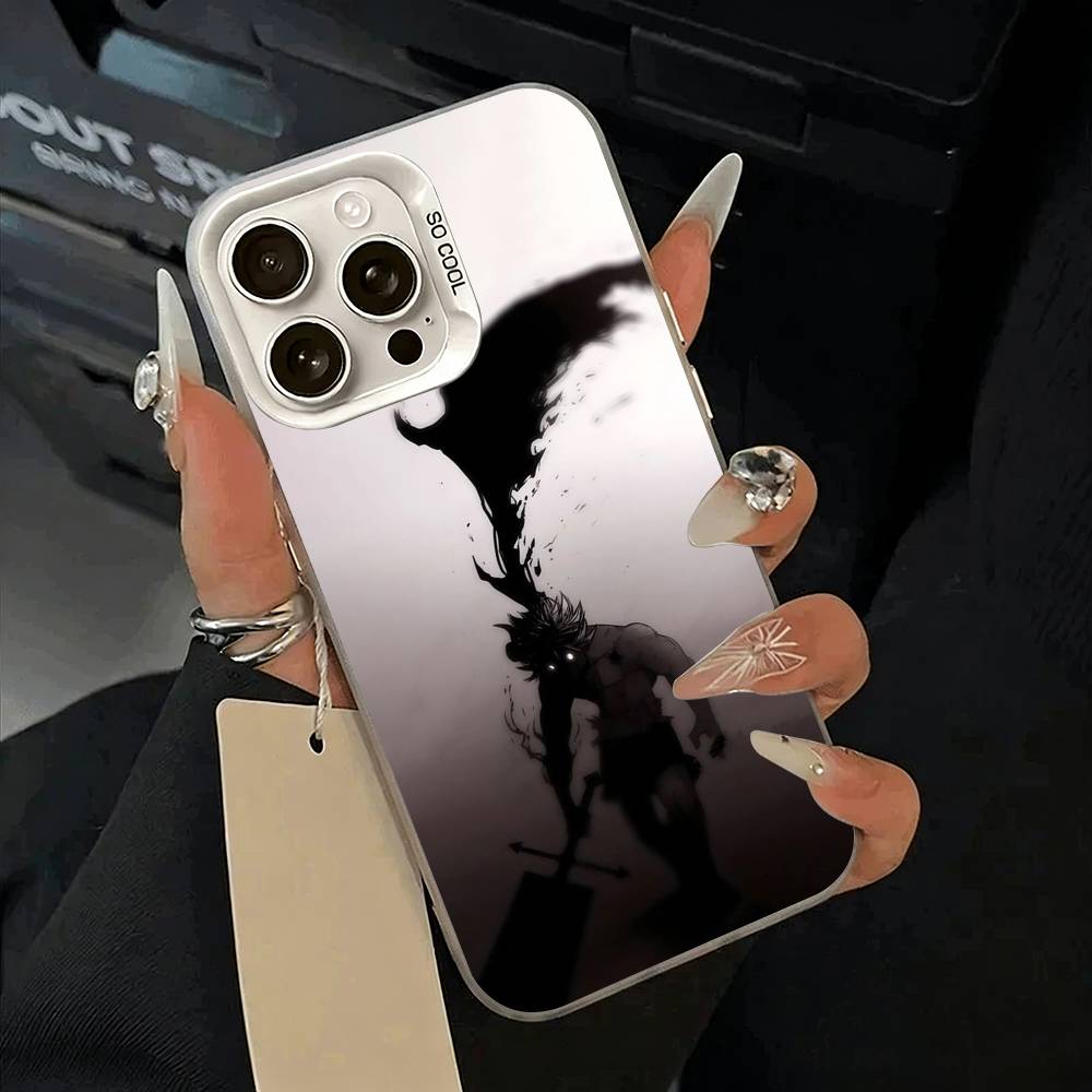 C-Clover Asta B-Black Чехол для телефона iPhone 11 12 13 14 15 16 Pro Max Plus белый Серебристый Чехол для телефона