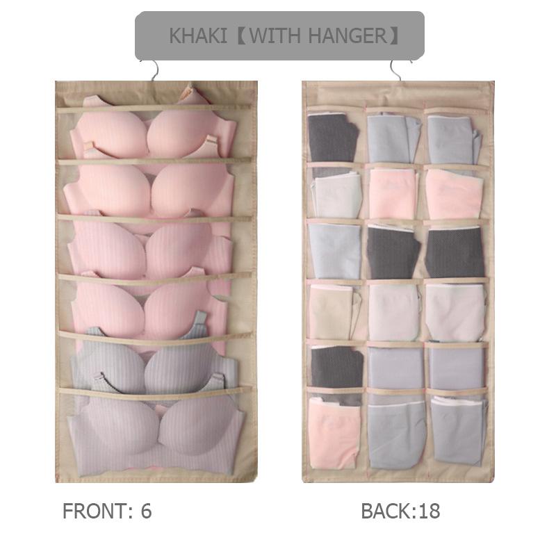 Сумка для хранения нижнего белья Подвесная сумка Настенный двусторонний шкаф для одежды Домашние носки Подвесная сумка для бюстгальтера