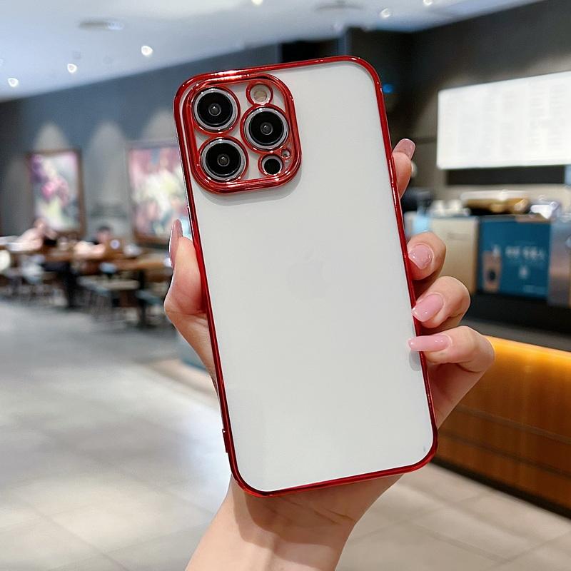 Классический ультратонкий мягкий чехол с квадратной рамкой для iPhone 15 14 Pro 13 12 11 Pro Max 7 Plus XS MAX, прозрачный прозрачный чехол