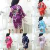 (Kung Pao Chicken)Toddler Baby Kid Girls Floral Silk Satin Kimono Robes Bathrobe Sleepwear Clothes