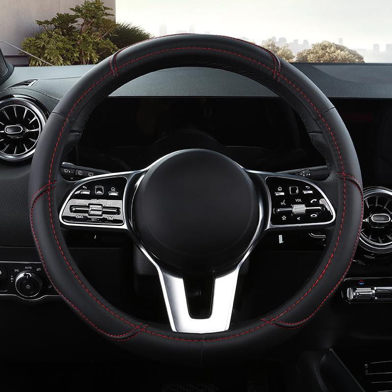 Чехлы на руль автомобиля, противоскользящие 38 см, кожаный чехол на руль, защитный чехол на руль автомобиля