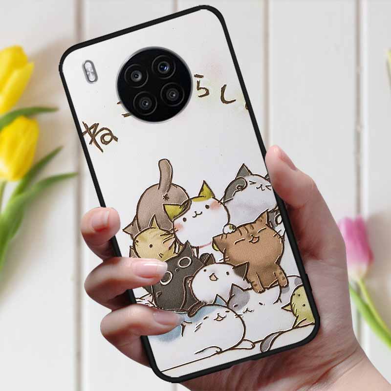 Чехол для Huawei Honor 50 Lite, чехол для телефона, мягкий силиконовый ТПУ задние чехлы для Huawei Nova 8i / Honor50 Lite, 3D тиснение, чехлы с цветами