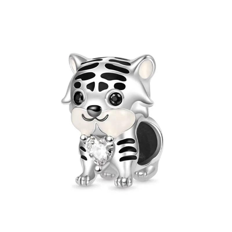 Серебро 925 пробы Подвеска в виде когтя собаки Браслет Шарм Талисман для мужчин женщин Подарок на день рождения Животное Ювелирные изделия Тигр Обезьяна Слон Еж