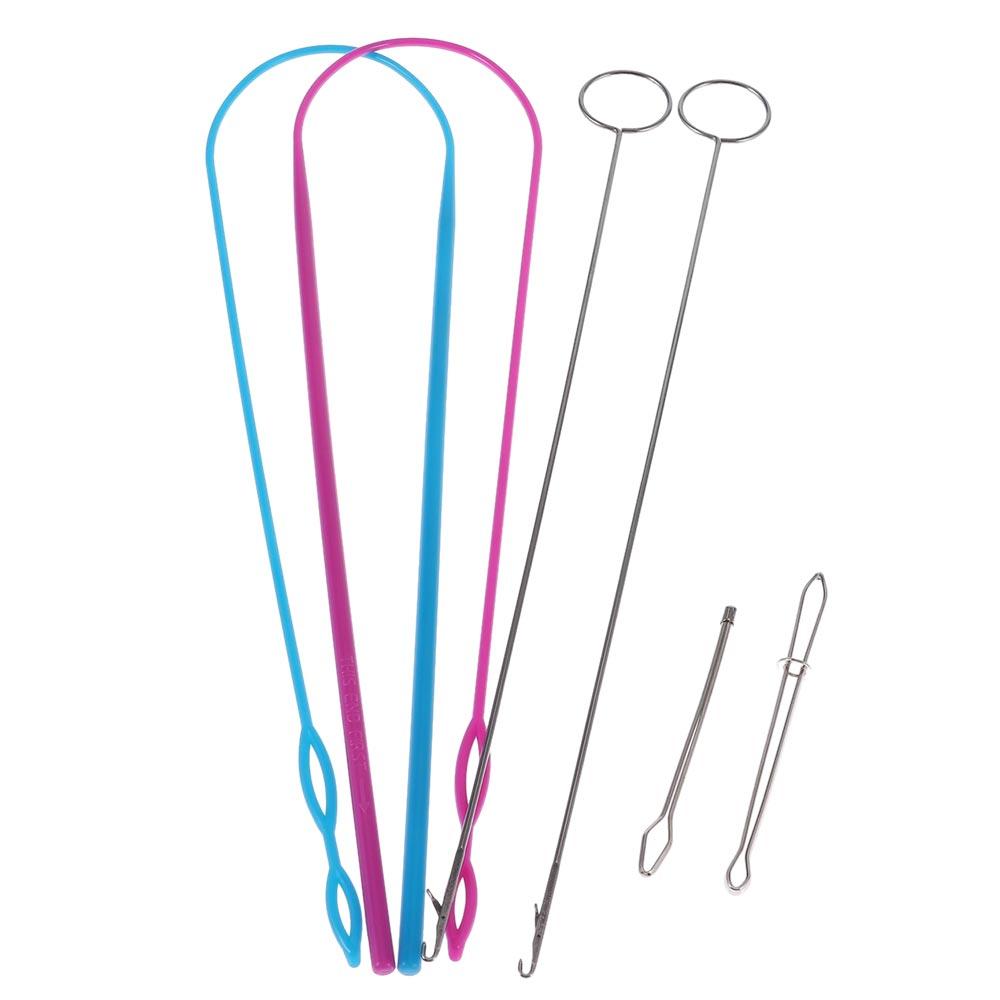 Metal Sewing Loop Kit Blue Metal Tweezers Loop Turner Tool  Flexible Drawstring Threader