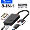 Устройство для чтения карт 8 в 1 Type-C USB 3.0 для SD TF CF MS для ПК Ноутбука 104 МБ/с 2 ТБ Устройство для чтения смарт-карт Аксессуары для телефона