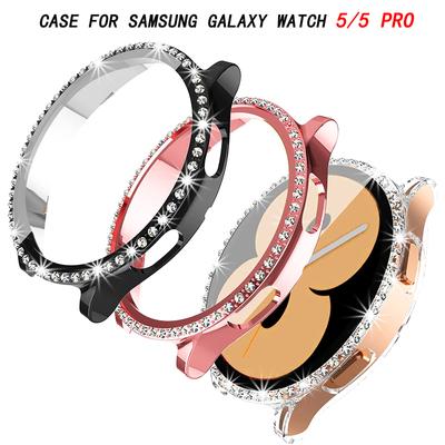 Чехол с бриллиантами для Samsung Galaxy Watch 5/5 pro/4, 44 мм, 40 мм, чехол для ПК, универсальная защита бампера, Galaxy watch4 classic, 42 мм, 46 мм