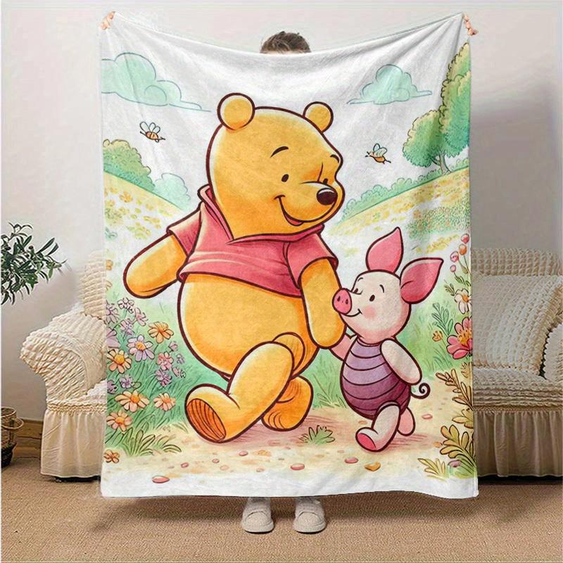 1pc Cartoon Winnie The Pooh And Piglet Blanket, Soft Warm Throw Blankets For Bed Couch Sofa, Home Decor Gift For Friends and Family, All Sea