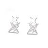 Exquisite Micro Inlaid Four-Pointed Star Plating Earrings Women Tiny Cute Banquet Jewelry