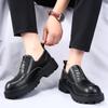 Модные новые модные кожаные мужские повседневные туфли дышащие деловые туфли на шнуровке минимализм толстая подошва мужские увеличивающие рост прогулочные туфли